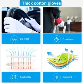 5Pairs (10Pcs) Moisturizing Gloves Overnight for Men and Women, Washable SPA White Cotton Gloves for Dry Hands Eczema Work Inspection Service Performance 5Pairs (10Pcs) Moisturizing Gloves Overnight for Men and Women, Washable SPA White Cotton Gloves for Dry Hands Eczema Work Inspection Service Performance