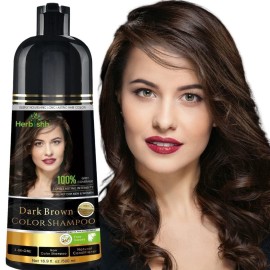 Herbishh Hair Color Shampoo - Magic Dye for Gray Hair, Lasting Color in Minutes - 500 Ml, 3-In-1, Ammonia-Free (Dark Brown) Herbishh Hair Color Shampoo - Magic Dye for Gray Hair, Lasting Color in Minutes - 500 Ml, 3-In-1, Ammonia-Free (Dark Brown)