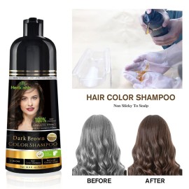 Herbishh Hair Color Shampoo - Magic Dye for Gray Hair, Lasting Color in Minutes - 500 Ml, 3-In-1, Ammonia-Free (Dark Brown) Herbishh Hair Color Shampoo - Magic Dye for Gray Hair, Lasting Color in Minutes - 500 Ml, 3-In-1, Ammonia-Free (Dark Brown)