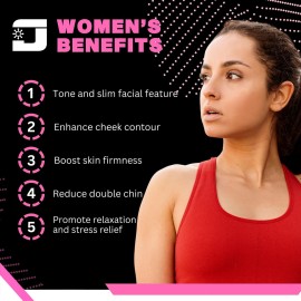 Jawzrsize Jaw Exerciser for Women - Double Chin Reducer, Facial Toner, Neck Exerciser for Younger and Healthier Look Helps Reduce Stress and Cravings Jawline Trainer (Ladies Kit) Jawzrsize Jaw Exerciser for Women - Double Chin Reducer, Facial Toner, Neck Exerciser for Younger and Healthier Look Helps Reduce Stress and Cravings Jawline Trainer (Ladies Kit)