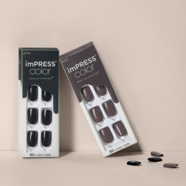 KISS imPRESS No Glue Mani Press On Nails, Color, \'All Black\', Black, Short Size, Squoval Shape, Includes 30 Nails, Prep Pad, Instructions Sheet, 1 Manicure Stick, 1 Mini File KISS imPRESS No Glue Mani Press On Nails, Color, \'All Black\', Black, Short Size, Squoval Shape, Includes 30 Nails, Prep Pad, Instructions Sheet, 1 Manicure Stick, 1 Mini File