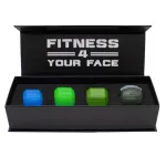 Jawzrsize Athletic Bundle Jaw Enhancer - Jaw, Face, and Neck Exerciser, Helps Reduce Stress and Cravings - Facial Exercise (Pop N Go & Custom Fit (Beg., Adv., & Elite), Green & Blue)