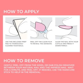 KISS imPRESS No Glue Mani Press On Nails, Color, \'Never Too Navy\', Blue, Short Size, Squoval Shape, Includes 30 Nails, Prep Pad, Instructions Sheet, 1 Manicure Stick, 1 Mini File