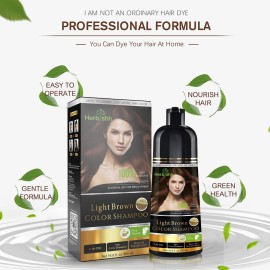 Herbishh 3-In-1 Magic Hair Dye Shampoo for Gray Hair - Light Brown, 500 Ml, Ammonia-Free, Long Lasting, Colors Hair in Minutes,Unisex Herbishh 3-In-1 Magic Hair Dye Shampoo for Gray Hair - Light Brown, 500 Ml, Ammonia-Free, Long Lasting, Colors Hair in Minutes,Unisex