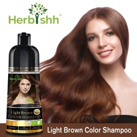 Herbishh 3-In-1 Magic Hair Dye Shampoo for Gray Hair - Light Brown, 500 Ml, Ammonia-Free, Long Lasting, Colors Hair in Minutes,Unisex Herbishh 3-In-1 Magic Hair Dye Shampoo for Gray Hair - Light Brown, 500 Ml, Ammonia-Free, Long Lasting, Colors Hair in Minutes,Unisex