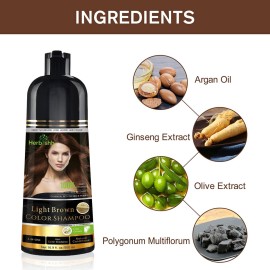 Herbishh 3-In-1 Magic Hair Dye Shampoo for Gray Hair - Light Brown, 500 Ml, Ammonia-Free, Long Lasting, Colors Hair in Minutes,Unisex Herbishh 3-In-1 Magic Hair Dye Shampoo for Gray Hair - Light Brown, 500 Ml, Ammonia-Free, Long Lasting, Colors Hair in Minutes,Unisex