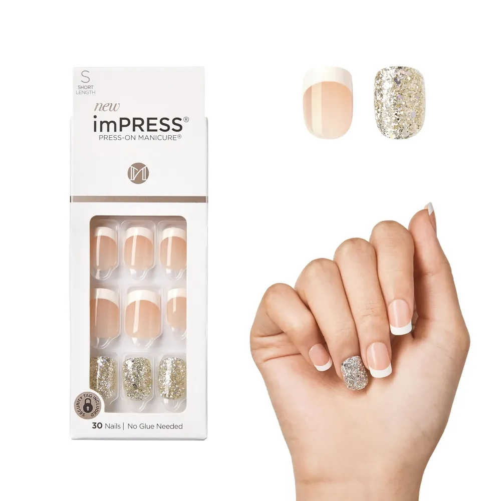 KISS imPRESS Press-On Manicure, Nail Kit, PureFit Technology, Short Press-On Nails, \'Time Slip\', Includes Prep Pad, Mini Nail File, Cuticle Stick, and 30 Fake Nails KISS imPRESS Press-On Manicure, Nail Kit, PureFit Technology, Short Press-On Nails, \'Time Slip\', Includes Prep Pad, Mini Nail File, Cuticle Stick, and 30 Fake Nails