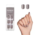 KISS imPRESS No Glue Mani Press On Nails, Color, \'Taupe Prize\', Nude, Short Size, Squoval Shape, Includes 30 Nails, Prep Pad, Instructions Sheet, 1 Manicure Stick, 1 Mini File