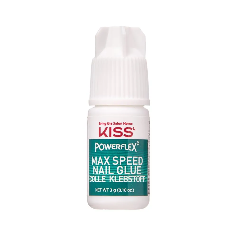 KISS PowerFlex Maximum Speed Nail Glue - Fast Drying Adhesive for Glue-On Nails & Repairs with Nozzle Tip Applicator, Ideal for Tips & Wraps, Net Wt. 0.10 oz (3g) KISS PowerFlex Maximum Speed Nail Glue - Fast Drying Adhesive for Glue-On Nails & Repairs with Nozzle Tip Applicator, Ideal for Tips & Wraps, Net Wt. 0.10 oz (3g)
