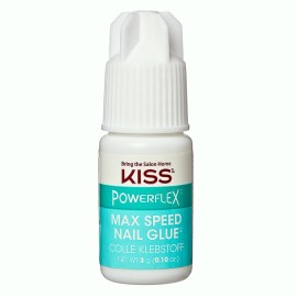 KISS PowerFlex Maximum Speed Nail Glue - Fast Drying Adhesive for Glue-On Nails & Repairs with Nozzle Tip Applicator, Ideal for Tips & Wraps, Net Wt. 0.10 oz (3g) KISS PowerFlex Maximum Speed Nail Glue - Fast Drying Adhesive for Glue-On Nails & Repairs with Nozzle Tip Applicator, Ideal for Tips & Wraps, Net Wt. 0.10 oz (3g)
