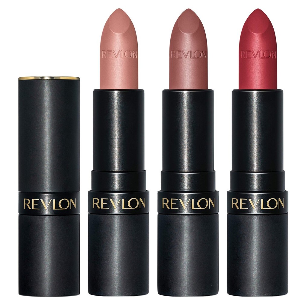 Revlon Super Lustrous 3-Piece Lipstick Gift Set, High Impact, Matte Finish, 003 Pick Me Up, 014 Shameless, 008 Show Off, 0.45 Oz Revlon Super Lustrous 3-Piece Lipstick Gift Set, High Impact, Matte Finish, 003 Pick Me Up, 014 Shameless, 008 Show Off, 0.45 Oz