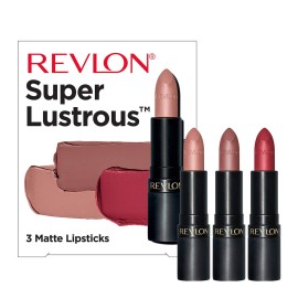 Revlon Super Lustrous 3-Piece Lipstick Gift Set, High Impact, Matte Finish, 003 Pick Me Up, 014 Shameless, 008 Show Off, 0.45 Oz Revlon Super Lustrous 3-Piece Lipstick Gift Set, High Impact, Matte Finish, 003 Pick Me Up, 014 Shameless, 008 Show Off, 0.45 Oz