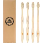 Sea Turtle Plant-Based Bristles, Bamboo Toothbrushes, Soft Natural Toothbrush for Adults (4 Pack)
