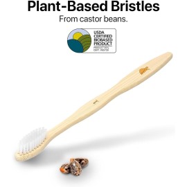 Sea Turtle Plant-Based Bristles, Bamboo Toothbrushes, Soft Natural Toothbrush for Adults (4 Pack) Sea Turtle Plant-Based Bristles, Bamboo Toothbrushes, Soft Natural Toothbrush for Adults (4 Pack)