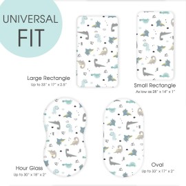 GRSSDER Stretchy Ultra Soft Fitted Bassinet Sheet Set 2 Pack, Universal Fit for Bassinets Baby Cradle Moses Basket Oval Rectangle Pad/Mattress, Happy Dinosaurs Bassinet Sheets for Girls and Boys GRSSDER Stretchy Ultra Soft Fitted Bassinet Sheet Set 2 Pack, Universal Fit for Bassinets Baby Cradle Moses Basket Oval Rectangle Pad/Mattress, Happy Dinosaurs Bassinet Sheets for Girls and Boys