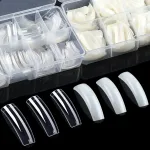 1000PCS Nail Tips Acrylic Nails 10 sizes Artificial Half Cover False Flake Nail Tips for Nail Salon Nail Shop DIY Nail Art Ballerina Nails (French Fake Nail Extension Tips)