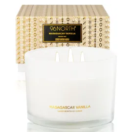 96NORTH Luxury Vanilla Soy Candles | Large 3 Wick Jar Candle | Up to 50 Hours Burning Time | 100% Natural Soy Wax | Relaxing Aromatherapy Aesthetic Candle | Housewarming Gift for Men and Women