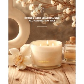 96NORTH Luxury Vanilla Soy Candles | Large 3 Wick Jar Candle | Up to 50 Hours Burning Time | 100% Natural Soy Wax | Relaxing Aromatherapy Aesthetic Candle | Housewarming Gift for Men and Women 96NORTH Luxury Vanilla Soy Candles | Large 3 Wick Jar Candle | Up to 50 Hours Burning Time | 100% Natural Soy Wax | Relaxing Aromatherapy Aesthetic Candle | Housewarming Gift for Men and Women