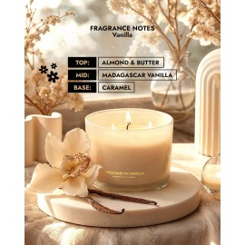 96NORTH Luxury Vanilla Soy Candles | Large 3 Wick Jar Candle | Up to 50 Hours Burning Time | 100% Natural Soy Wax | Relaxing Aromatherapy Aesthetic Candle | Housewarming Gift for Men and Women 96NORTH Luxury Vanilla Soy Candles | Large 3 Wick Jar Candle | Up to 50 Hours Burning Time | 100% Natural Soy Wax | Relaxing Aromatherapy Aesthetic Candle | Housewarming Gift for Men and Women