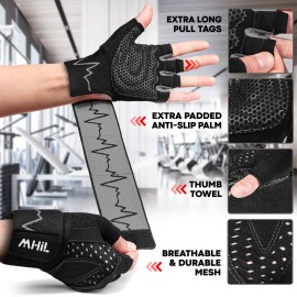MhIL Workout Gloves for Men - Comfortable Gym Gloves for Men with Enhanced Grip for Safety and Hand Protection - Weight Lifting Protection with Wrist Wraps Support for Performance Boost and Style MhIL Workout Gloves for Men - Comfortable Gym Gloves for Men with Enhanced Grip for Safety and Hand Protection - Weight Lifting Protection with Wrist Wraps Support for Performance Boost and Style