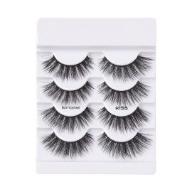 KISS Lash Couture Triple Push Up Collection Multipack, 3D Volume False Eyelashes with Triple Design Technology, Multi-Angles & Lengths, Reusable, Style \'Bombshell\', 4 Pairs Fake Eyelashes KISS Lash Couture Triple Push Up Collection Multipack, 3D Volume False Eyelashes with Triple Design Technology, Multi-Angles & Lengths, Reusable, Style \'Bombshell\', 4 Pairs Fake Eyelashes