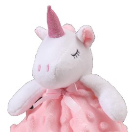 CREVENT Cozy Plush Baby Security Blanket Loveys for Baby Girls, Minky Dot Front + Sherpa Backing with Animal Face (Pink Unicorn) CREVENT Cozy Plush Baby Security Blanket Loveys for Baby Girls, Minky Dot Front + Sherpa Backing with Animal Face (Pink Unicorn)