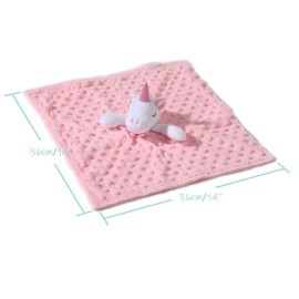 CREVENT Cozy Plush Baby Security Blanket Loveys for Baby Girls, Minky Dot Front + Sherpa Backing with Animal Face (Pink Unicorn) CREVENT Cozy Plush Baby Security Blanket Loveys for Baby Girls, Minky Dot Front + Sherpa Backing with Animal Face (Pink Unicorn)