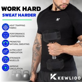 Kewlioo Sauna Shirt for Men - Heat Trapping Sweat Vest, Sauna Suit For Men, Compression Workout Sweat Suit for Gym, Workouts (Black, L) Kewlioo Sauna Shirt for Men - Heat Trapping Sweat Vest, Sauna Suit For Men, Compression Workout Sweat Suit for Gym, Workouts (Black, L)