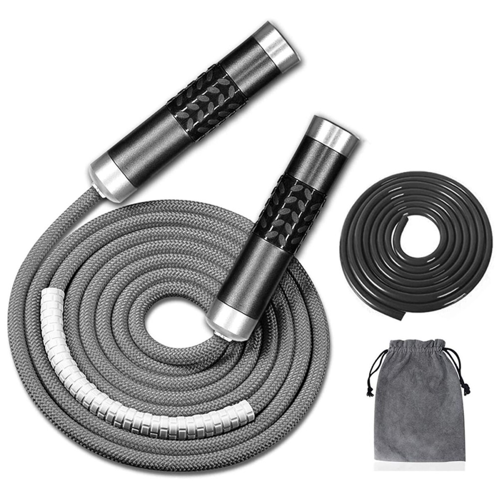 Redify Weighted Jump Rope for Workout Fitness(1LB), Tangle-Free Ball Bearing Rapid Speed Skipping Rope for MMA Boxing Weight-loss,Aluminum Handle Adjustable Length 9MM Fabric Cotton+9MM Solid PVC Rope Redify Weighted Jump Rope for Workout Fitness(1LB), Tangle-Free Ball Bearing Rapid Speed Skipping Rope for MMA Boxing Weight-loss,Aluminum Handle Adjustable Length 9MM Fabric Cotton+9MM Solid PVC Rope