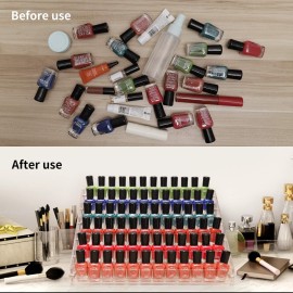 BTremary Clear Nail Polish Paint Organizer Holder Rack Shelf 6 Tier Acrylic Tattoo Ink Essential Oil Display Stand Holds Up to 48-96 Bottles for Table (Fit 1-2oz Bottles) BTremary Clear Nail Polish Paint Organizer Holder Rack Shelf 6 Tier Acrylic Tattoo Ink Essential Oil Display Stand Holds Up to 48-96 Bottles for Table (Fit 1-2oz Bottles)