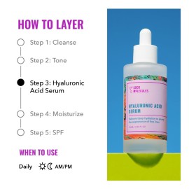 Good Molecules Hyaluronic Acid Serum - Hydration for Dry Skin to Moisturize, Plump, and Firm - 1% HA, Anti-aging Water-Based Skincare for Face Good Molecules Hyaluronic Acid Serum - Hydration for Dry Skin to Moisturize, Plump, and Firm - 1% HA, Anti-aging Water-Based Skincare for Face