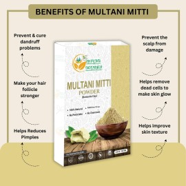 Multani Mitti Earth Clay (Bentonite & Kaolin), 100% Natural Indian Healing Clay Mask for Skin Care, Natural Deep Cleansing, Pure Grade Facial Mask, Calcium & Sodium Clay, 5.3 oz