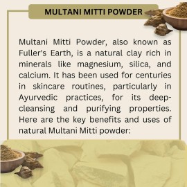 Multani Mitti Earth Clay (Bentonite & Kaolin), 100% Natural Indian Healing Clay Mask for Skin Care, Natural Deep Cleansing, Pure Grade Facial Mask, Calcium & Sodium Clay, 5.3 oz