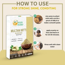 Multani Mitti Earth Clay (Bentonite & Kaolin), 100% Natural Indian Healing Clay Mask for Skin Care, Natural Deep Cleansing, Pure Grade Facial Mask, Calcium & Sodium Clay, 5.3 oz