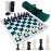 Juegoal 20 Portable Chess & Checkers Set, 2 in 1 Travel Board Games for Kids and Adults, Folding Roll up Chess Game Sets, Extra 26 Checker Pieces, Tournament Thick Mousepad Mat with Storage Bag
