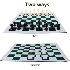 Juegoal 20 Portable Chess & Checkers Set, 2 in 1 Travel Board Games for Kids and Adults, Folding Roll up Chess Game Sets, Extra 26 Checker Pieces, Tournament Thick Mousepad Mat with Storage Bag Juegoal 20 Portable Chess & Checkers Set, 2 in 1 Travel Board Games for Kids and Adults, Folding Roll up Chess Game Sets, Extra 26 Checker Pieces, Tournament Thick Mousepad Mat with Storage Bag