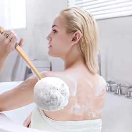 AmazerBath Shower Sponge Loofah Back Scrubber, PE Soft Mesh Loofah Body Scrubber with Long Wooden Handle, Bath Sponge for Men Women (Gray) AmazerBath Shower Sponge Loofah Back Scrubber, PE Soft Mesh Loofah Body Scrubber with Long Wooden Handle, Bath Sponge for Men Women (Gray)