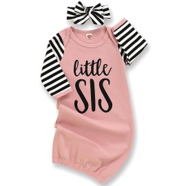 AMAWMW Newborn Baby Girl Little Sister Sleeper Gow..