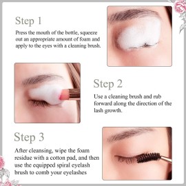 BREYLEE Eyelash Cleanser, Shampoo Foam & Brushes Eyelid Cleanser for Makeup Remover Paraben & Sulfate Free for Salon and Home Use(60ml, 2 fl oz) BREYLEE Eyelash Cleanser, Shampoo Foam & Brushes Eyelid Cleanser for Makeup Remover Paraben & Sulfate Free for Salon and Home Use(60ml, 2 fl oz)