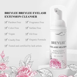 BREYLEE Eyelash Cleanser, Shampoo Foam & Brushes Eyelid Cleanser for Makeup Remover Paraben & Sulfate Free for Salon and Home Use(60ml, 2 fl oz) BREYLEE Eyelash Cleanser, Shampoo Foam & Brushes Eyelid Cleanser for Makeup Remover Paraben & Sulfate Free for Salon and Home Use(60ml, 2 fl oz)