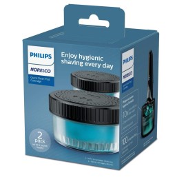 Philips Norelco Quick Clean Pod Cartridge, Easy Cleaning of Your Electric Shaver, Alcohol Free and Skin Friendly Formula, 2 Pack, Model CC12/52