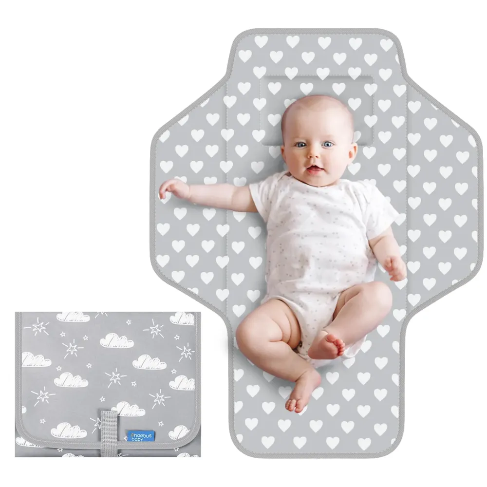 Baby Portable Changing Pad Travel - Waterproof Compact Diaper Changing Mat with Built-in Pillow - Lightweight & Foldable Changing Station, Newborn Shower Gifts Baby Portable Changing Pad Travel - Waterproof Compact Diaper Changing Mat with Built-in Pillow - Lightweight & Foldable Changing Station, Newborn Shower Gifts