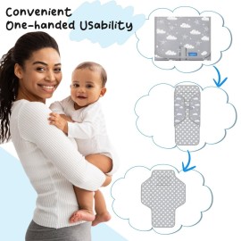 Baby Portable Changing Pad Travel - Waterproof Compact Diaper Changing Mat with Built-in Pillow - Lightweight & Foldable Changing Station, Newborn Shower Gifts Baby Portable Changing Pad Travel - Waterproof Compact Diaper Changing Mat with Built-in Pillow - Lightweight & Foldable Changing Station, Newborn Shower Gifts