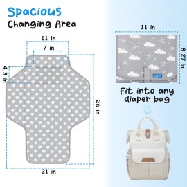Baby Portable Changing Pad Travel - Waterproof Compact Diaper Changing Mat with Built-in Pillow - Lightweight & Foldable Changing Station, Newborn Shower Gifts Baby Portable Changing Pad Travel - Waterproof Compact Diaper Changing Mat with Built-in Pillow - Lightweight & Foldable Changing Station, Newborn Shower Gifts