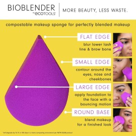 EcoTools Bioblender Makeup Sponge Duo, Compostable Makeup Blender, For Liquid & Cream Foundation, Seamless Application, Eco-Friendly Beauty Sponge, Cruelty-Free & Latex Free, 2 Count