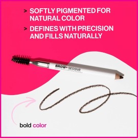 wet n wild Brow-Sessive Brow Pencil, Ultra-Precise Dual Ended Spoolie Brush for Perfect Buildable Blendable Shaping, Natural Lasting Shades for Every Brow, Cruelty-Free & Vegan - Dark Brown(Packaged)