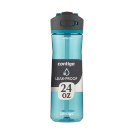 Contigo Ashland 2.0 Leak-Proof, Dishwasher Safe Water Bottle with Lid Lock & Angled Straw, Interchangeable Lid, 24oz - Juniper