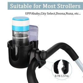 Suranew Universal Stroller Cup Holder, Adjustable Drink Holder with Phone Holder for Baby Stroller, Wheelchair, Walker, Bike, Scooter, Gifts for Family Member. Suranew Universal Stroller Cup Holder, Adjustable Drink Holder with Phone Holder for Baby Stroller, Wheelchair, Walker, Bike, Scooter, Gifts for Family Member.