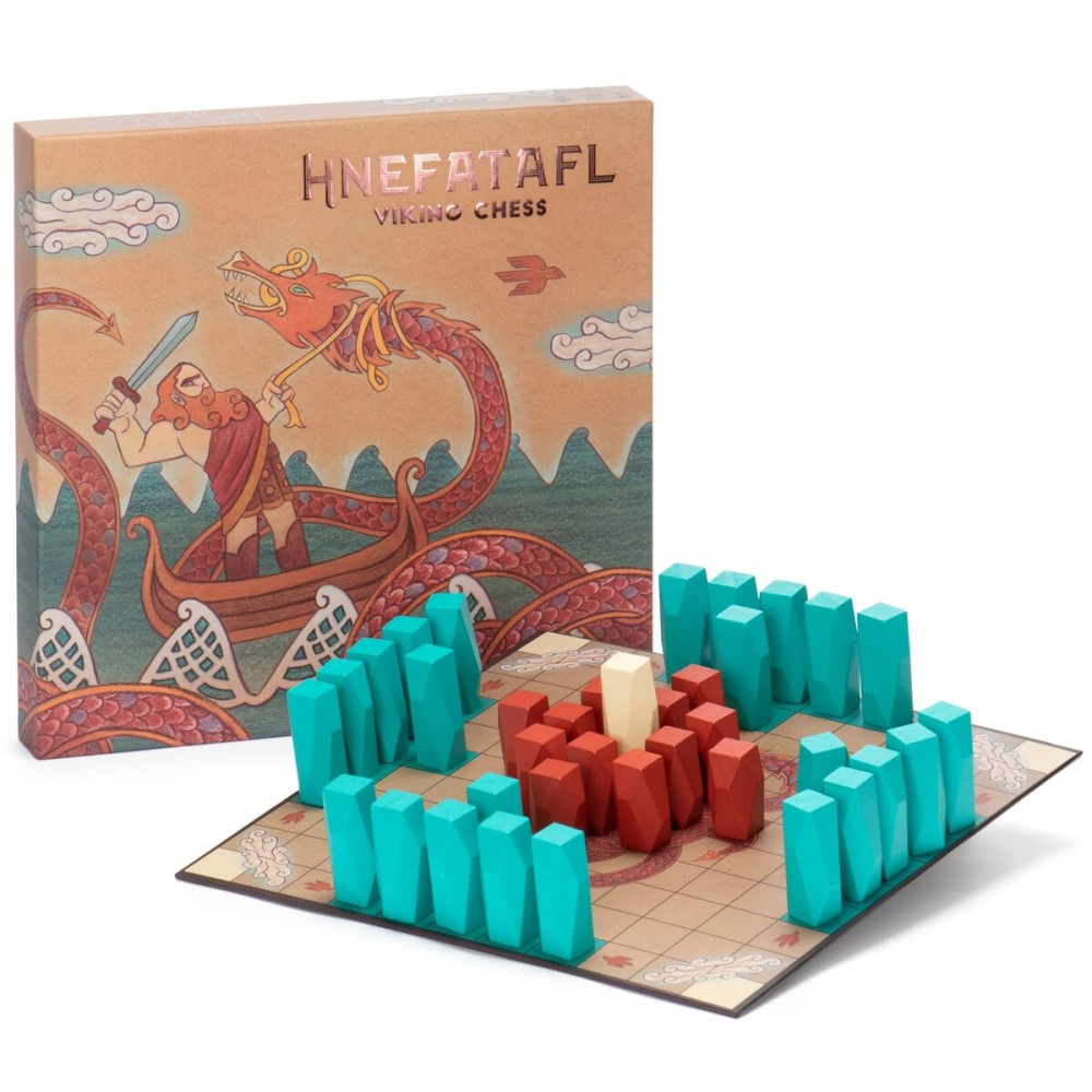 Hnefatafl Viking Chess Set - Authentic, Traditional Two-Player Strategy Board Game Classic - Historic European Tabletop Asymmetric War Game Hnefatafl Viking Chess Set - Authentic, Traditional Two-Player Strategy Board Game Classic - Historic European Tabletop Asymmetric War Game
