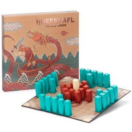 Hnefatafl Viking Chess Set - Authentic, Traditional Two-Player Strategy Board Game Classic - Historic European Tabletop Asymmetric War Game Hnefatafl Viking Chess Set - Authentic, Traditional Two-Player Strategy Board Game Classic - Historic European Tabletop Asymmetric War Game